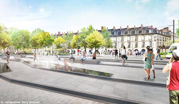 Actualité : Travaux de création des fontaines quartier Feydeau Commerce à Nantes